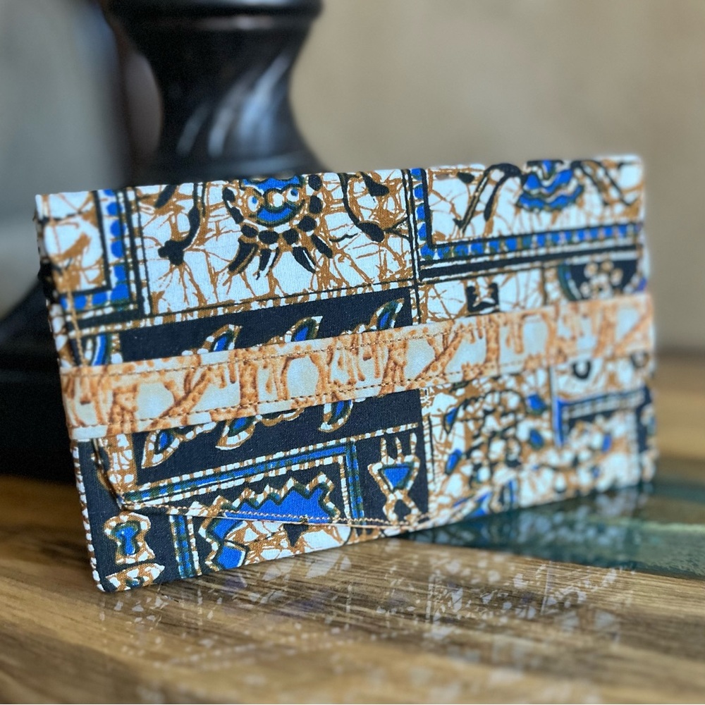 African Safari Print Cash Envelope/Receipt holder Fabric Handmade Wallet